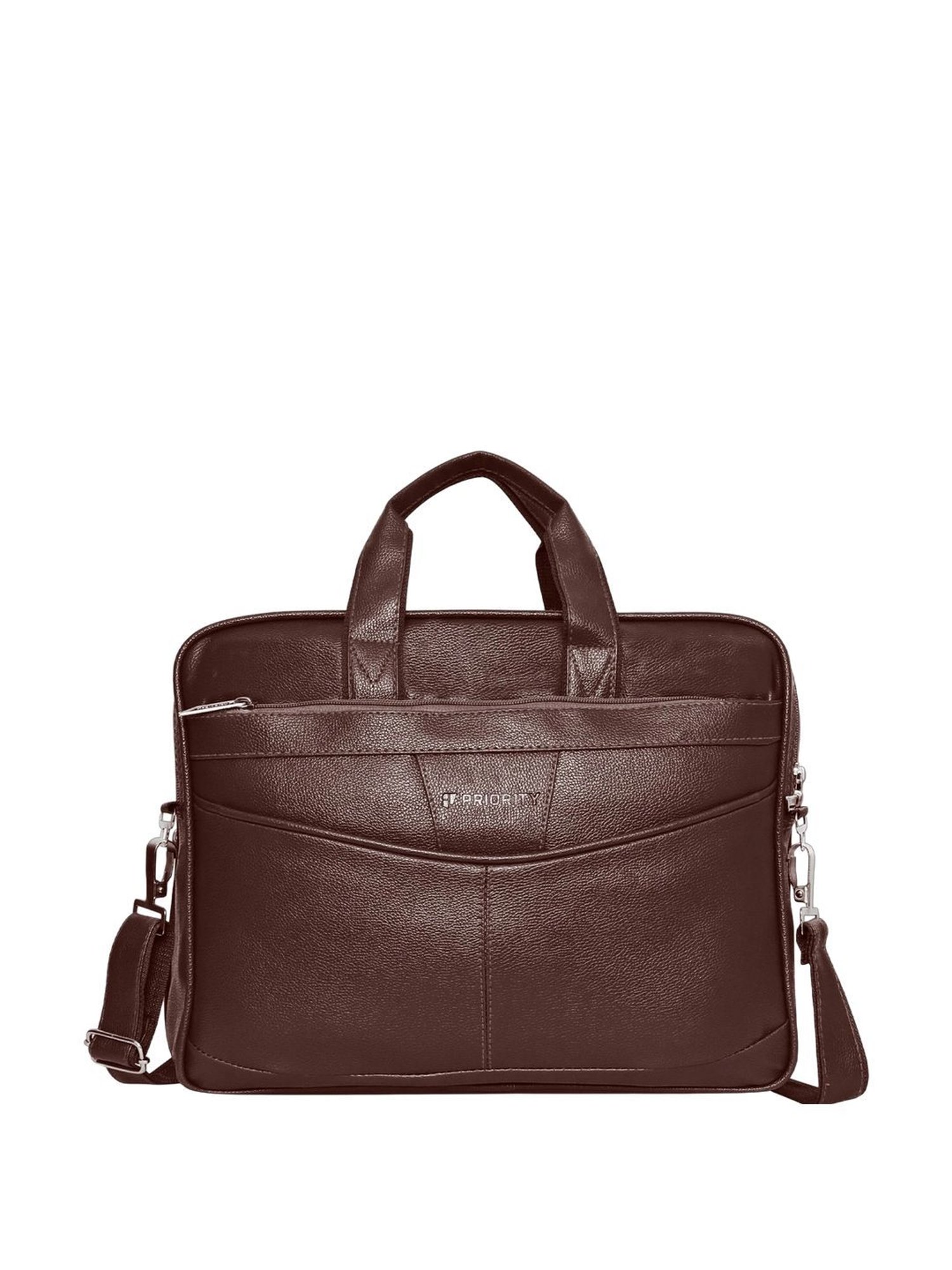 Priority Brown Synthetic Large Messenger Bag