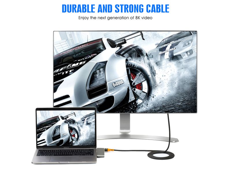 8K 60Hz HDMI Cable 10FT (2 Pack),48Gbps 7680P Ultra High Speed HDMI 2.1 Cable Cord for Apple TV,Roku,Samsung QLED,Sony LG, Playstation,PS5,PS4,Xbox One Series X,HDMI 2.0/4K 120Hz Compatible