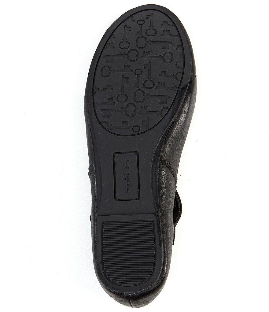 Copper Key Girls' Quetee Scalloped Leather Mary Jane Flats (Toddler)