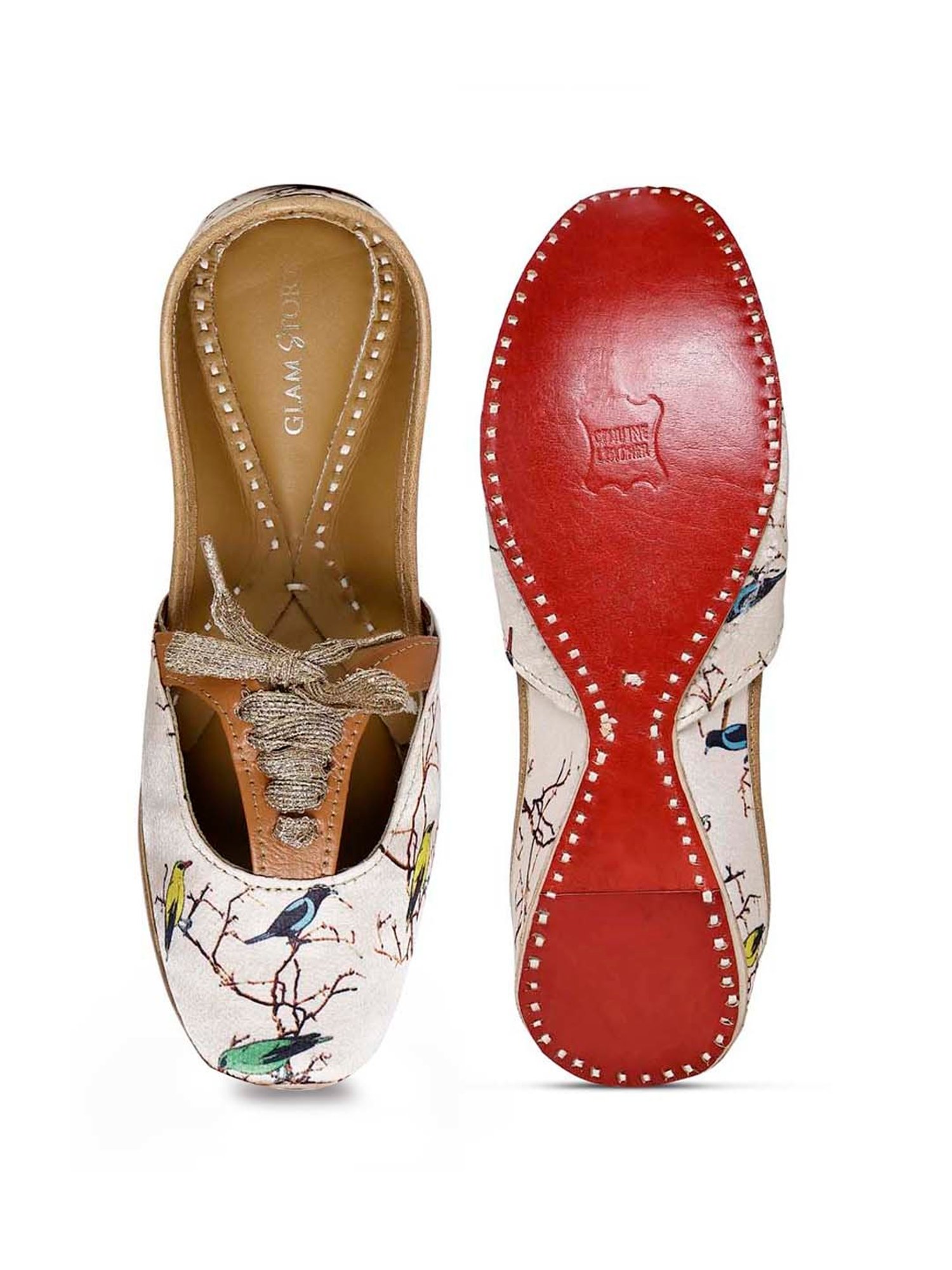 Glam Story Women's Beige Ethnic Juttis