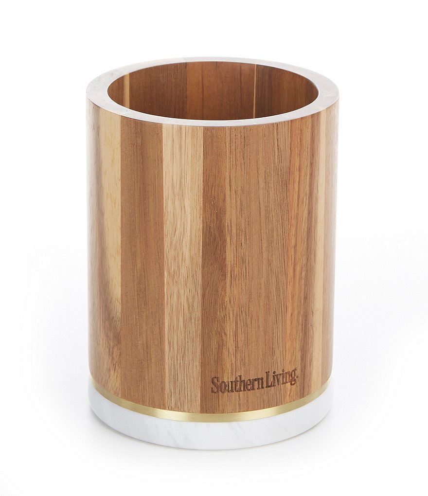 Southern Living Acacia Wood Utensil Holder