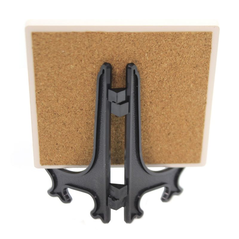 Animal 4.0" Pug Black Home Cork Back Coaster Easel Sjt Enterprises  -  Coasters