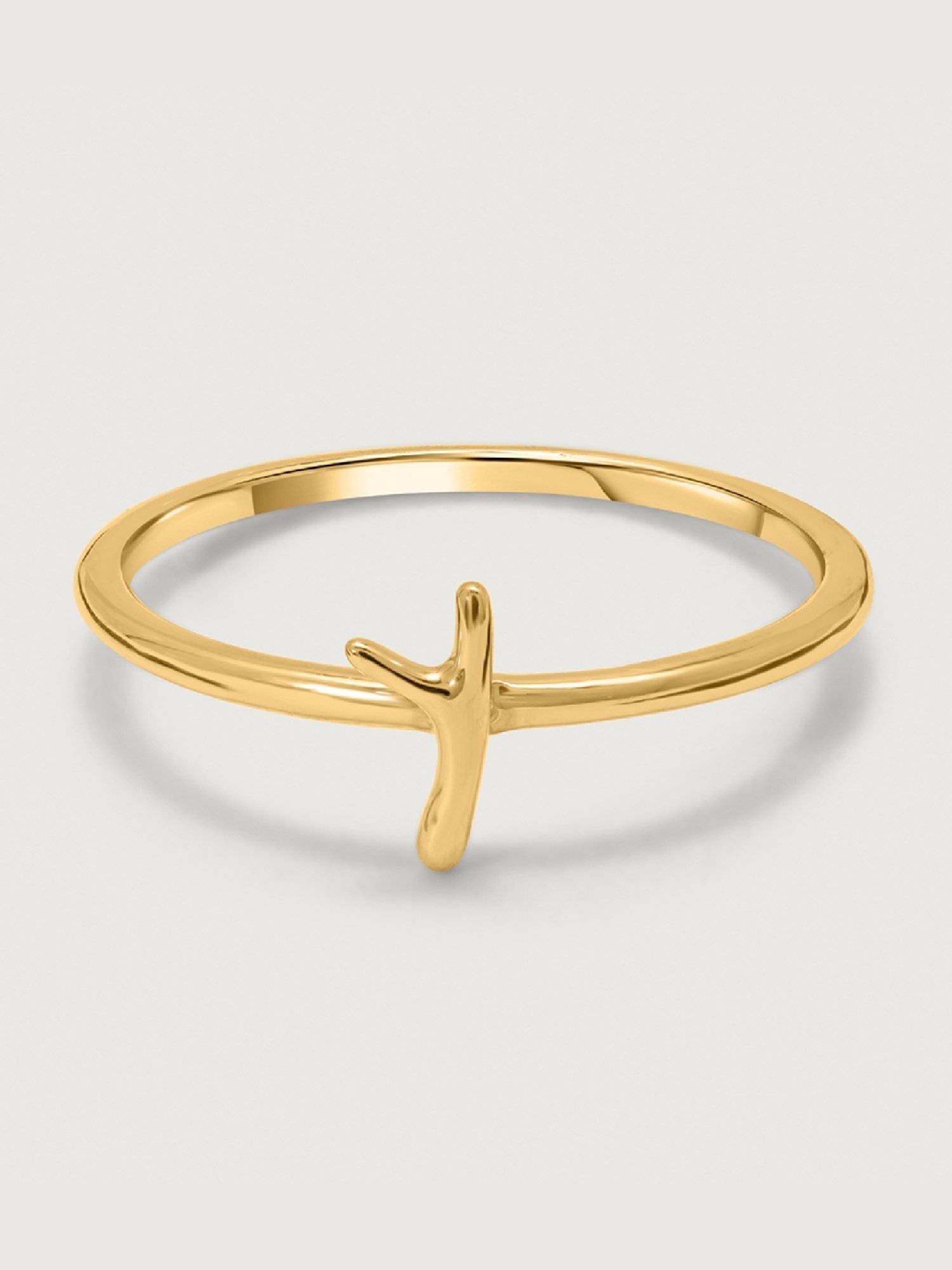 Mia by Tanishq Letter Y 14k Yellow Gold Initial Ring