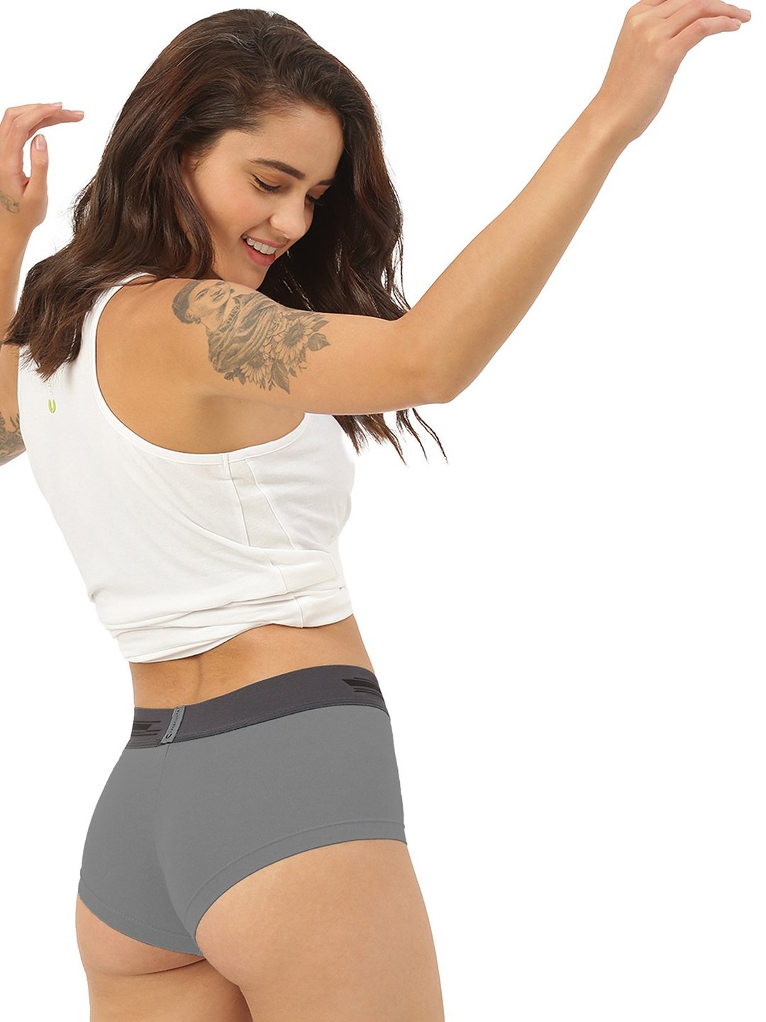 Freecultr Grey & Teal Hipster Panty - Pack of 2