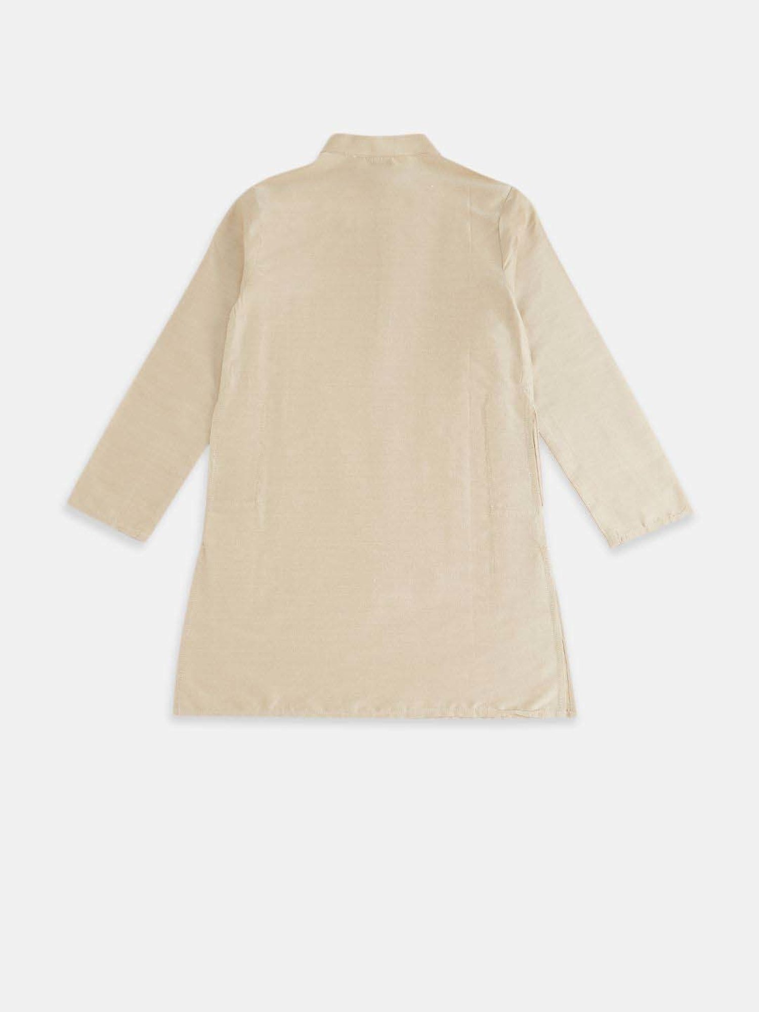 Indus Route by Pantaloons Kids Mustard & Beige Printed Full Sleeves Kurta Set