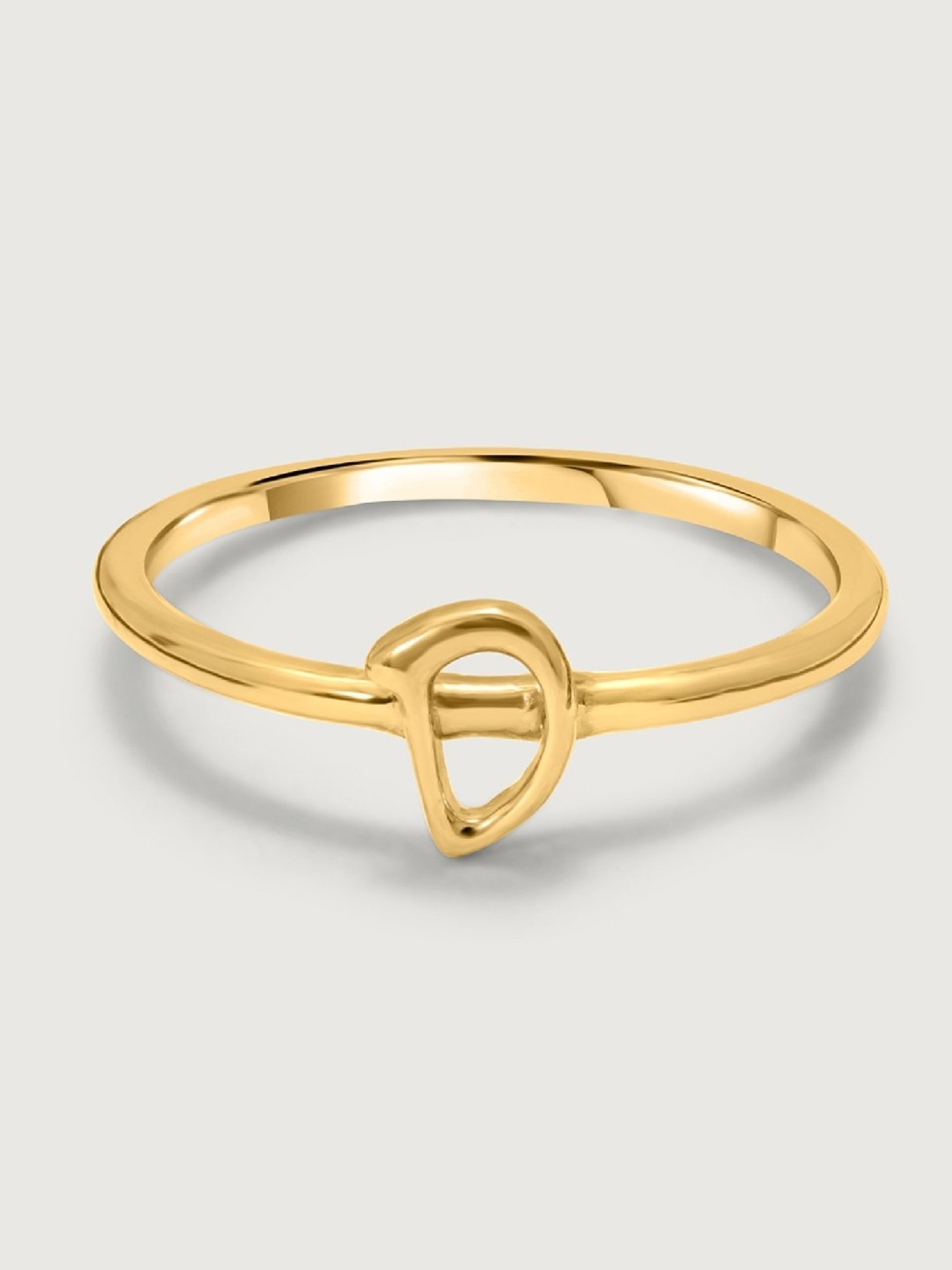 Mia by Tanishq Letter D 14k Yellow Gold Initial Ring
