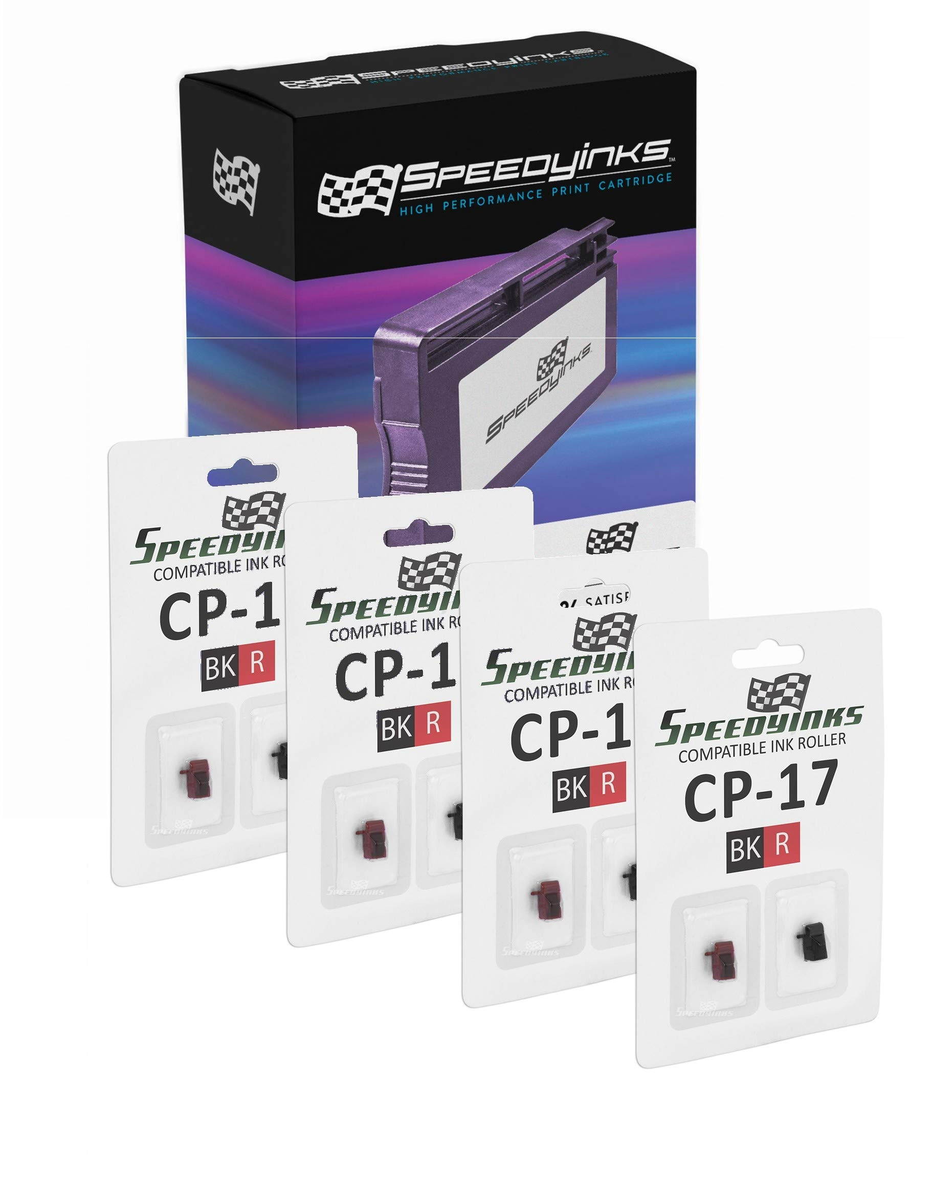 Speedy Inks - 4PK Compatible Canon Black and Red Printer Ribbon CP-17