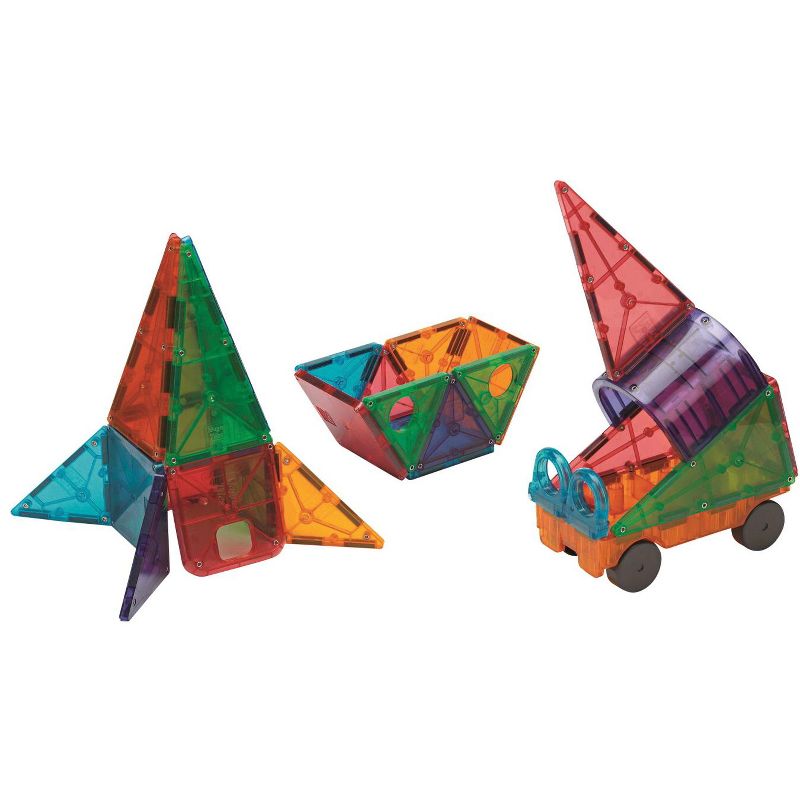 Magna-Tiles 3D Magnetic Building Tiles, Assorted Clear Colors, set of 48