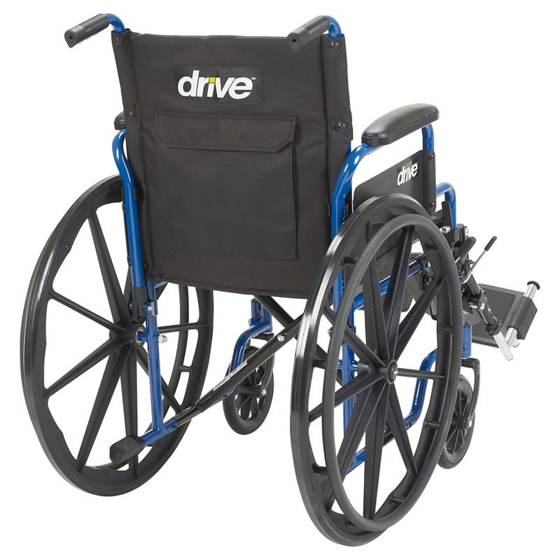 Drive Medical Blue Streak Wheelchair with Flip Back Desk Arms, Elevating Leg Rests, 20" Seat