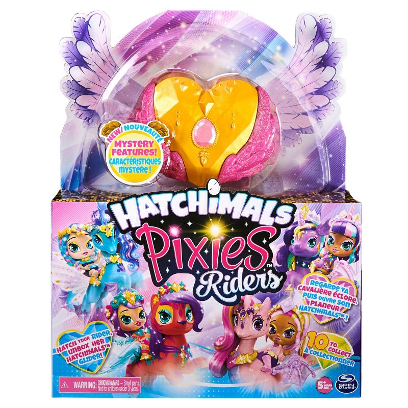 Hatchimals Pixies Riders Gold Shimmer Charlotte Pixie & Draggle Glider Hatchimal Set with Mystery Feature