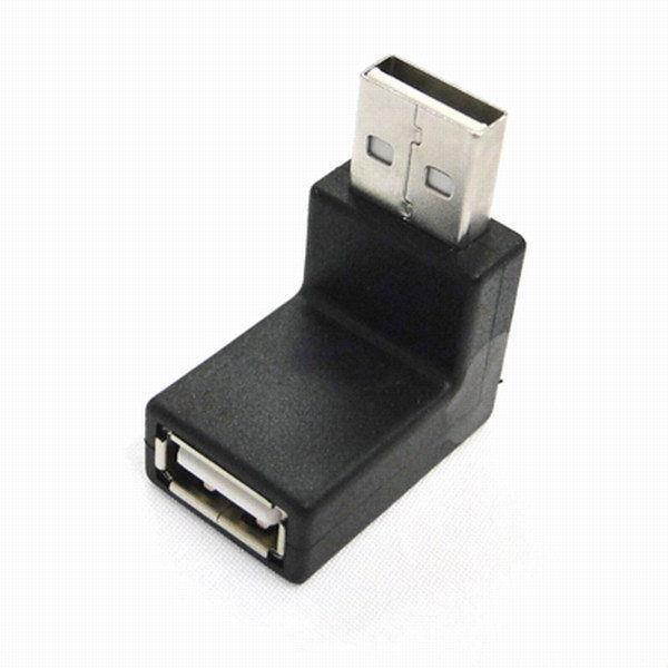 2pcs USB Male to Female 90 D Low Profile Down Right Angled Extension Adapter