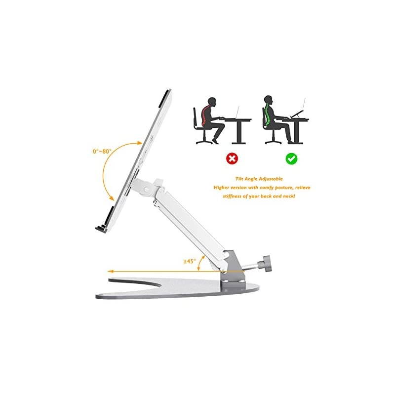 Laptop Stand Notebook Stand Aluminum Portable Laptop Holder Cooling Portable PC Stand Silver