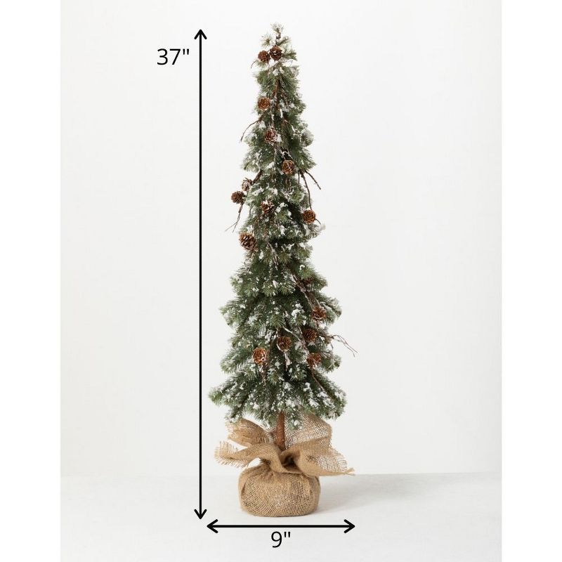 Home Heritage Snowdrift Spruce 6.5 Foot Flocked Christmas Tree with White Lights