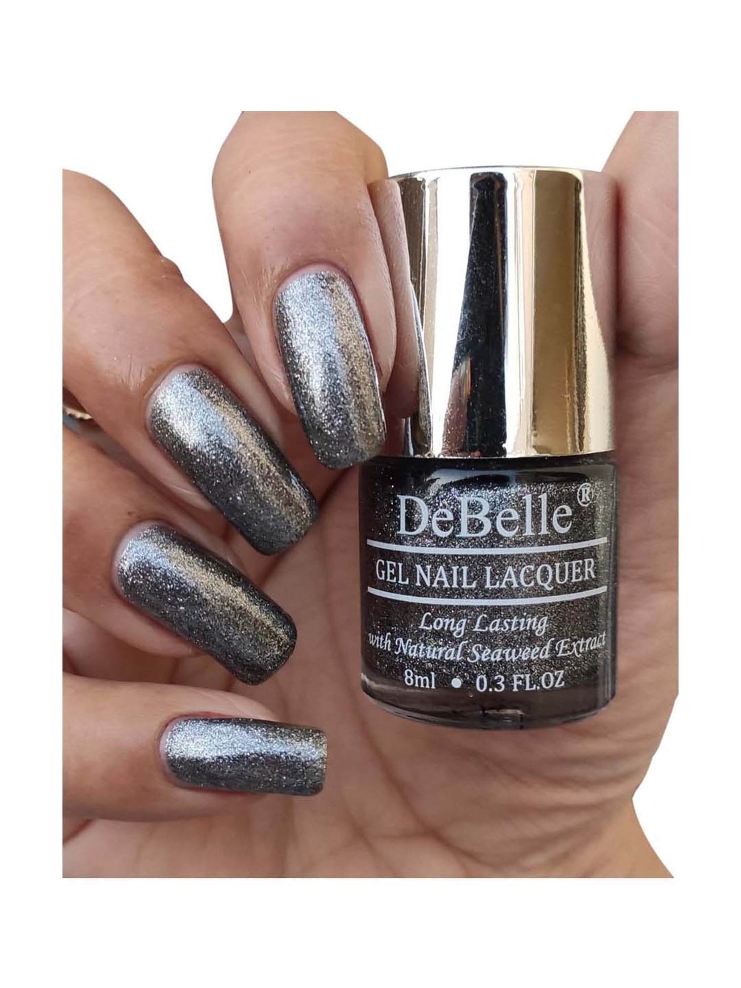 DeBelle Gel Nail Lacquer Grey Glitteratti - 8 ml