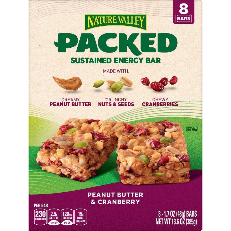 Nature Valley Packed Peanut Butter & Cranberry Bars - 8ct/13.6oz