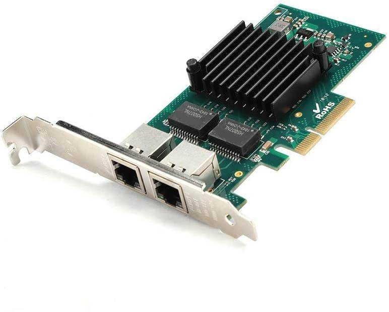 Tosuny 10/100/1000Mbps Gigabit Ethernet PCI Express Network Card, Dual Port NIC Network Interface Card for Win 7/8/8.1/10/ Server 2012/2008/2016