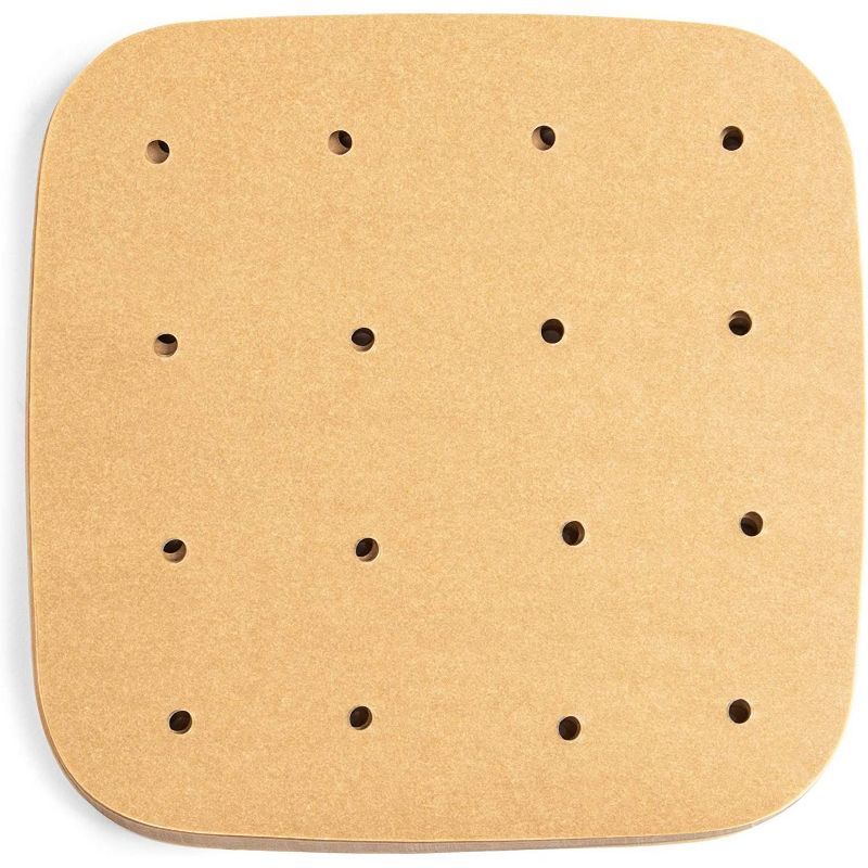 Juvale 200 Pack Square Air Fryer Liners, Unbleached Perforated Parchment Paper, Brown, 7.5"