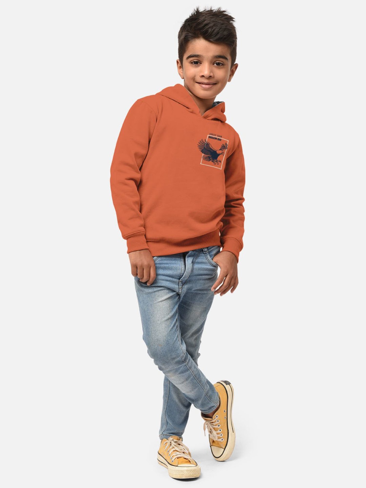 HELLCAT Orange Printed Full Sleeves T-Shirt