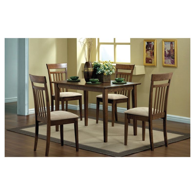 5pc Dining Set Walnut Finish - EveryRoom