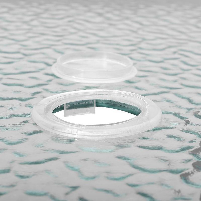 Square Patio Bar Height Table with Tempered Glass Top & Umbrella Hole - Brown - Crestlive Products