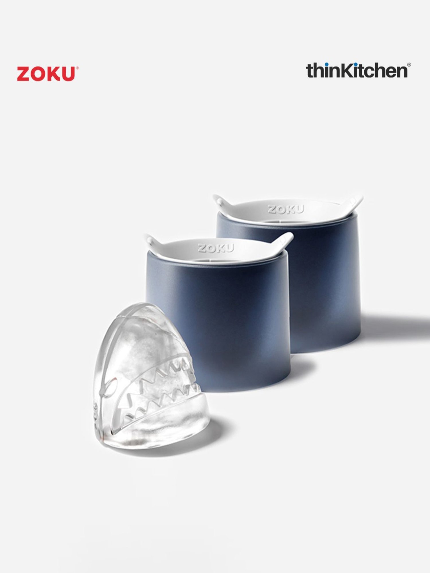 ZOKU Navy Blue Silicone Shark Ice Ball Molds