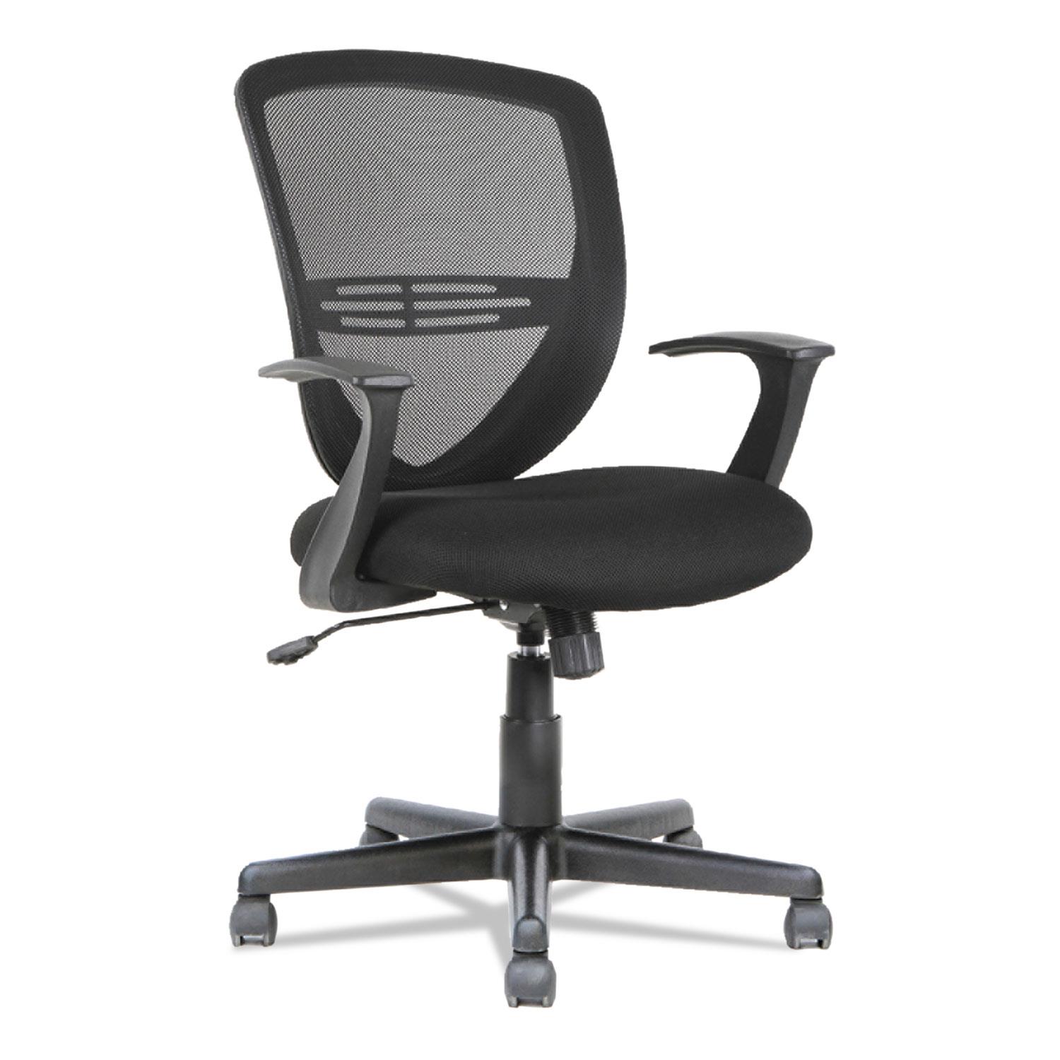Swivel/tilt Mesh Mid-Back Task Chair, Fixed Cantilevered Arms, Black