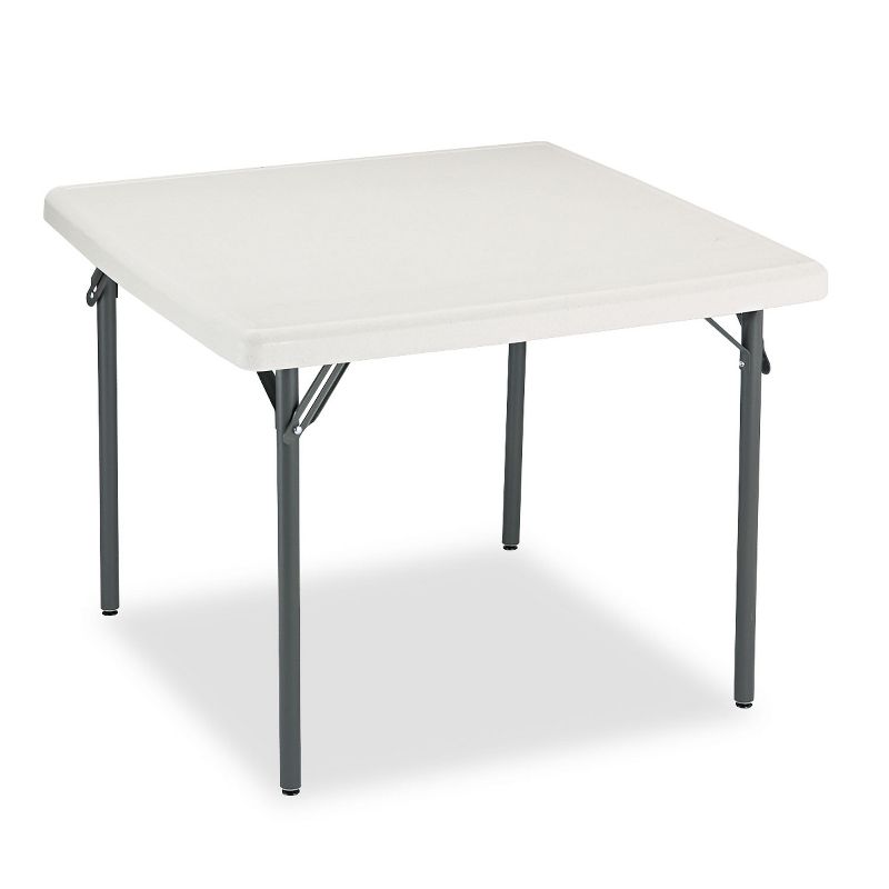 Iceberg IndestrucTables Too 1200 Series Resin Folding Table 37w x 37d x 29h Platinum 65273