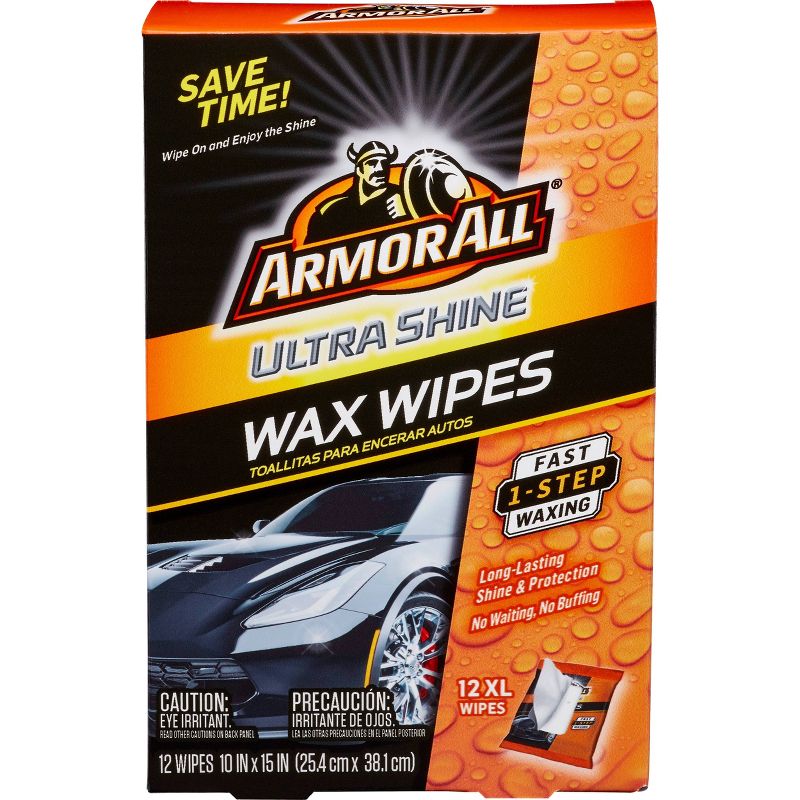Armor All 12ct Ultra Shine Automotive Wax Wipes