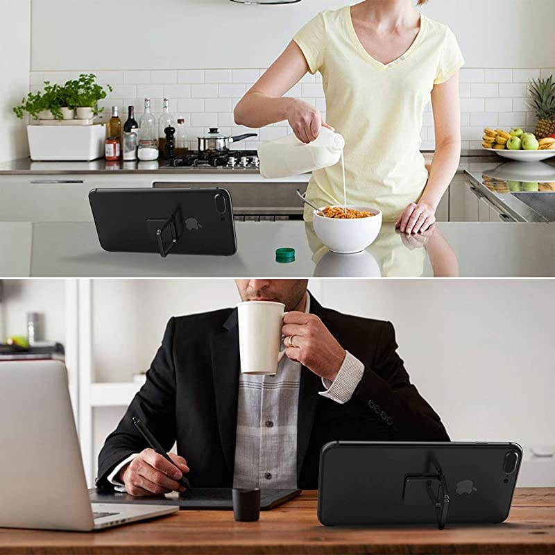 Cell Phone Ring Holder Stand 360&deg; Rotation Universal Finger Ring Kickstand with Metal Phone Ring Grip for Magnetic Car Mount Compatible with All Smartphone iPad Tablet 2 Pack