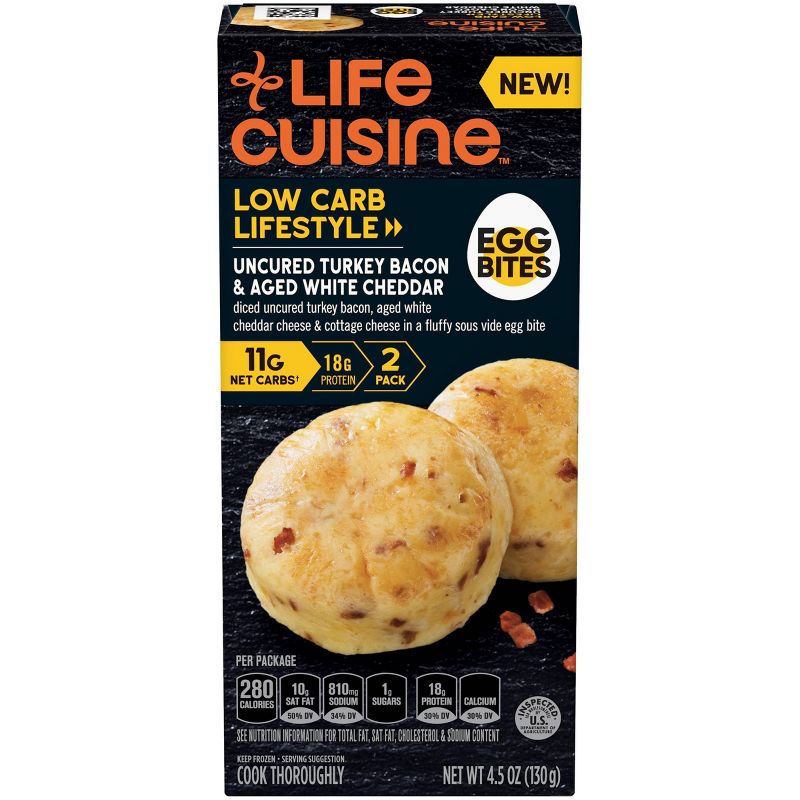 Life Cuisine Egg Bites Uncured Turkey Bacon & Aged White Cheddar - 4.5oz