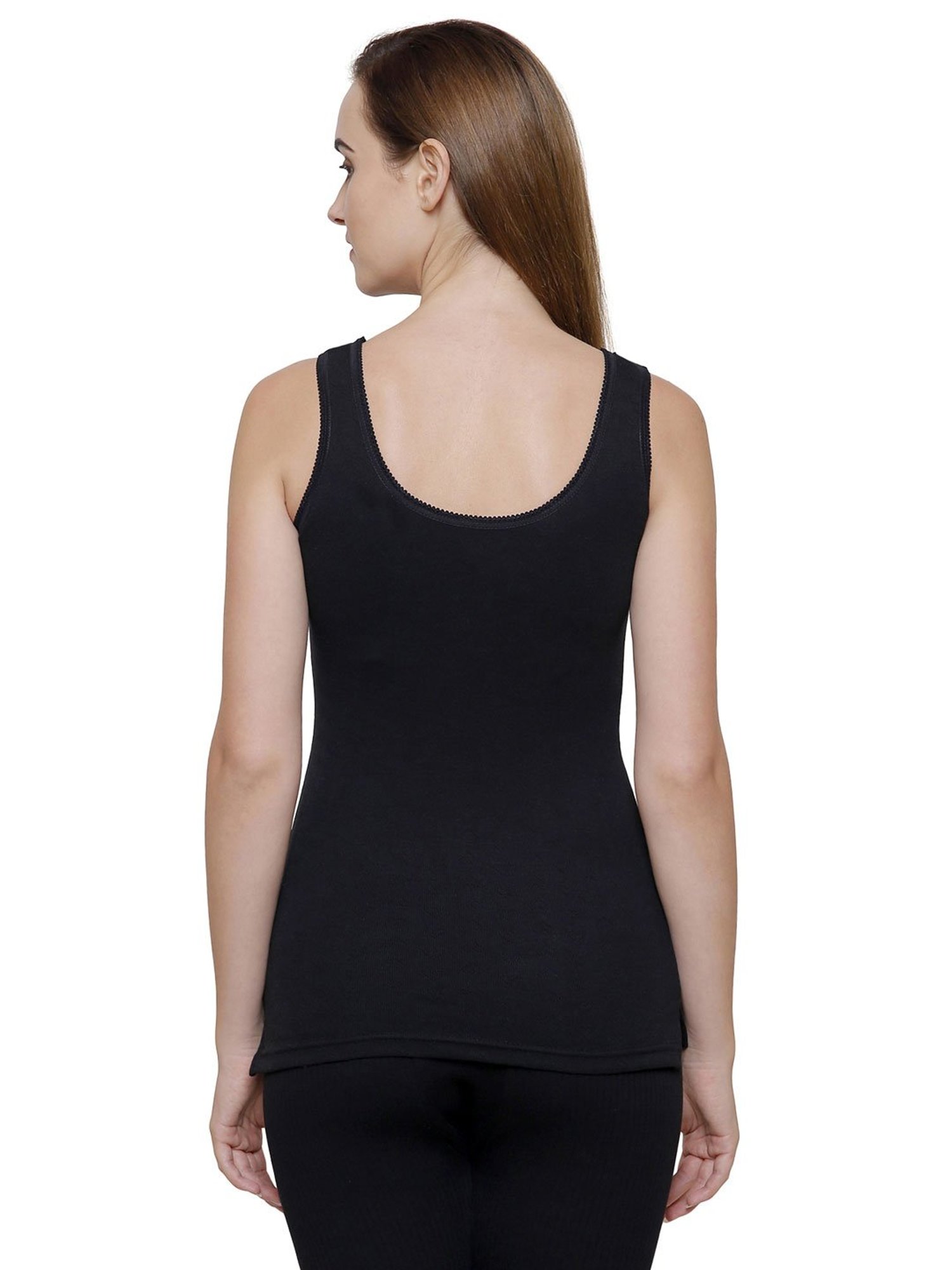 Bodycare Black Cotton Thermal Tank Top