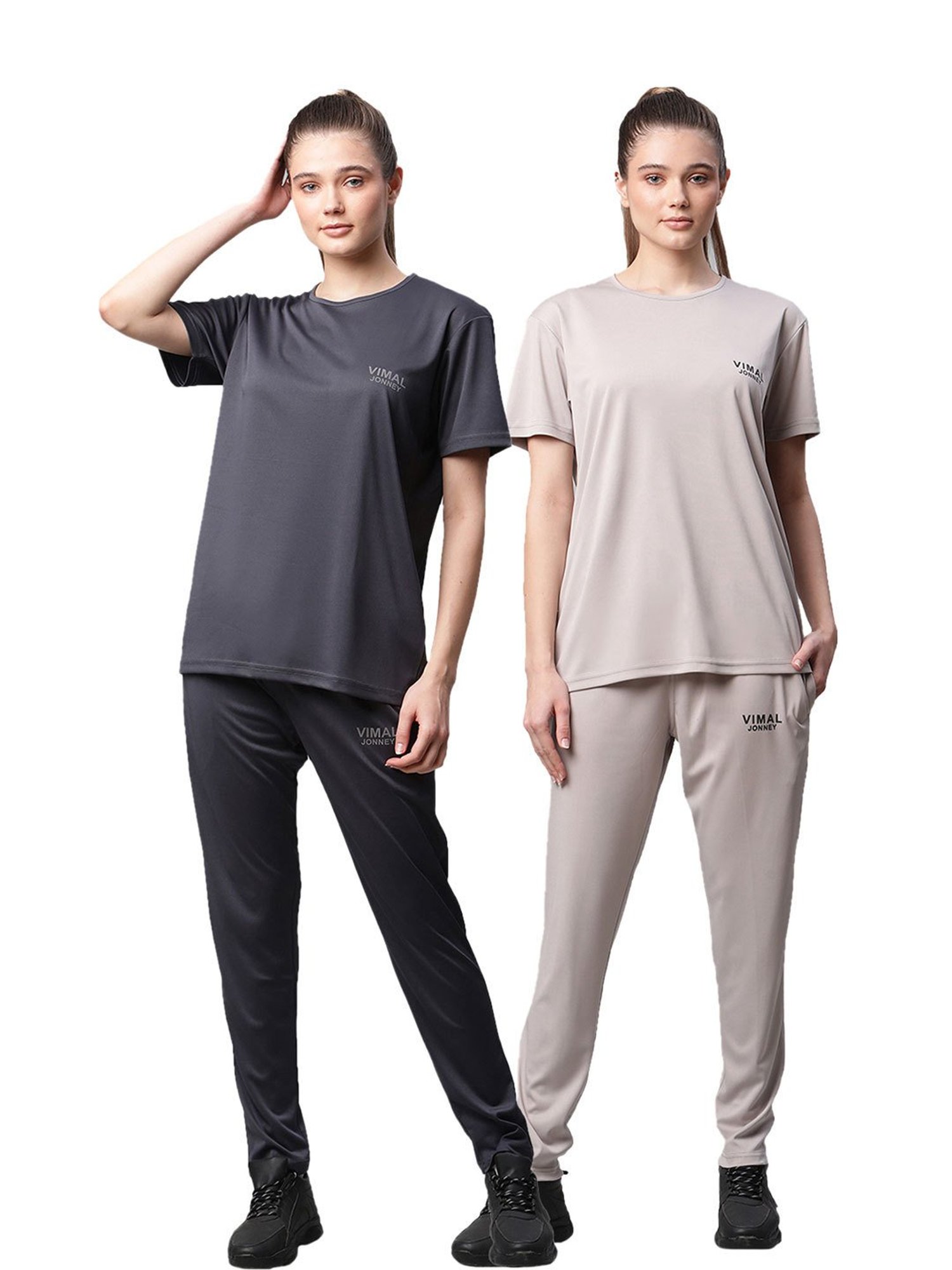 Vimal Jonney Multicolored Regular Fit T-Shirt With Trackpants (Pack Of 2)