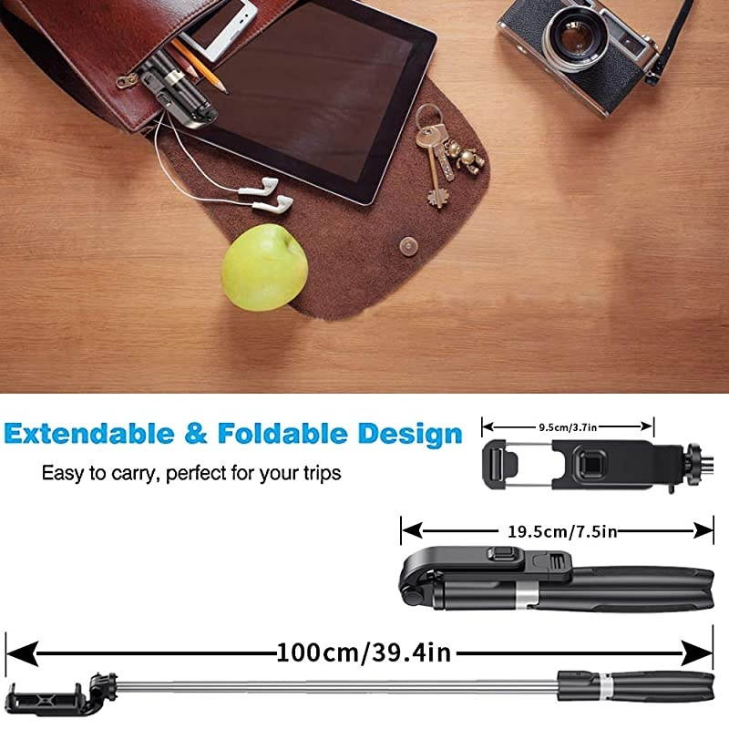 Stick Tripod with Wireless Bluetooth Remote 3 in 1 Detachable Tripod Stick for iPhone 1111 Pro MaxXXRXSXS MAX87Galaxy S10S9 PlusS8 PlusNote 108