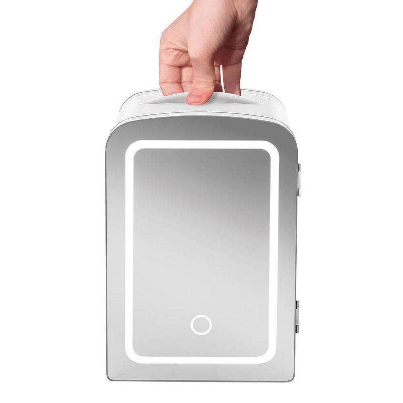 Mirror 0.52 cu ft LED Mini Fridge - White