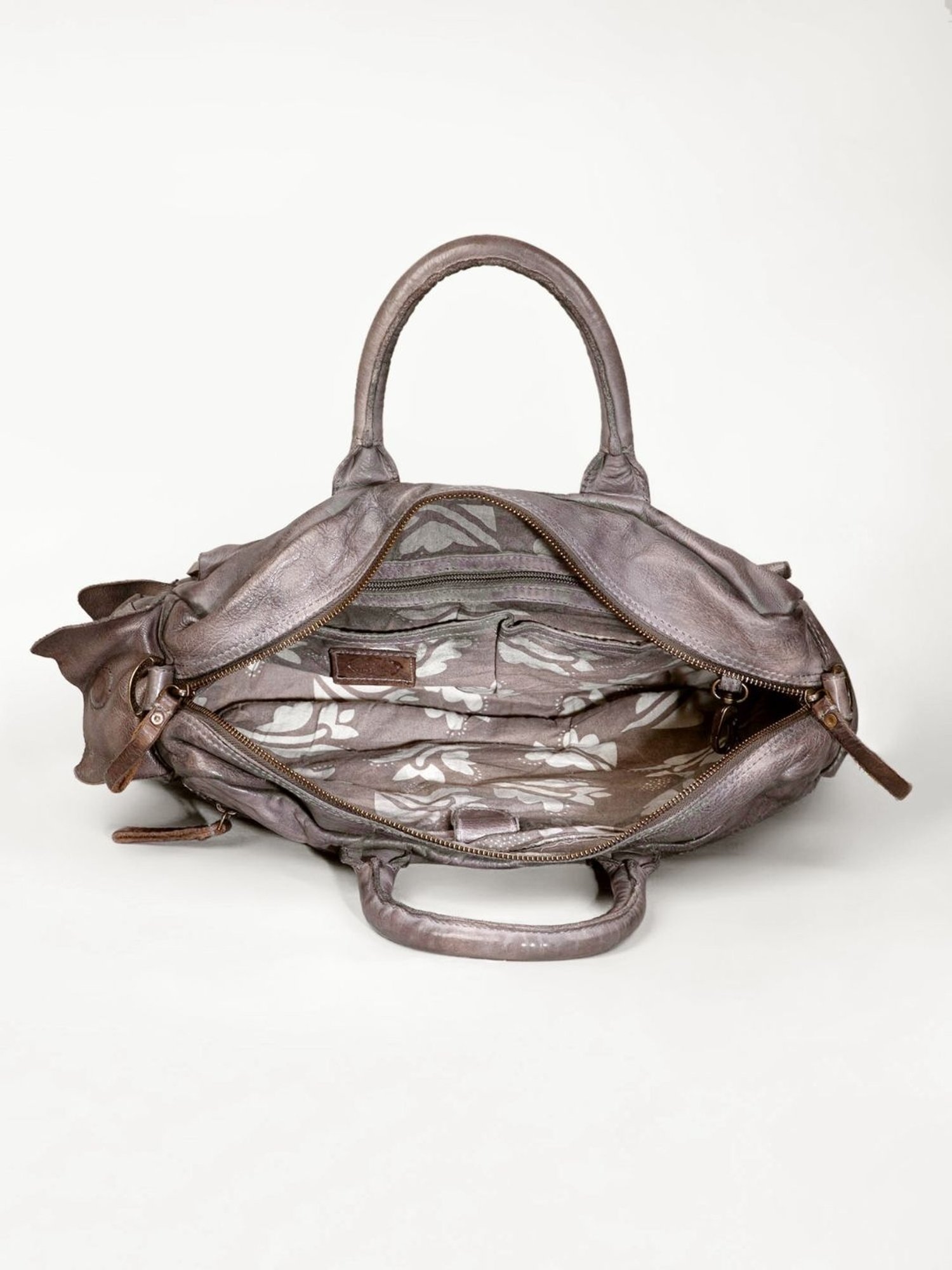 Art N Vintage William Grey Leather Solid Large Laptop Messenger Bag