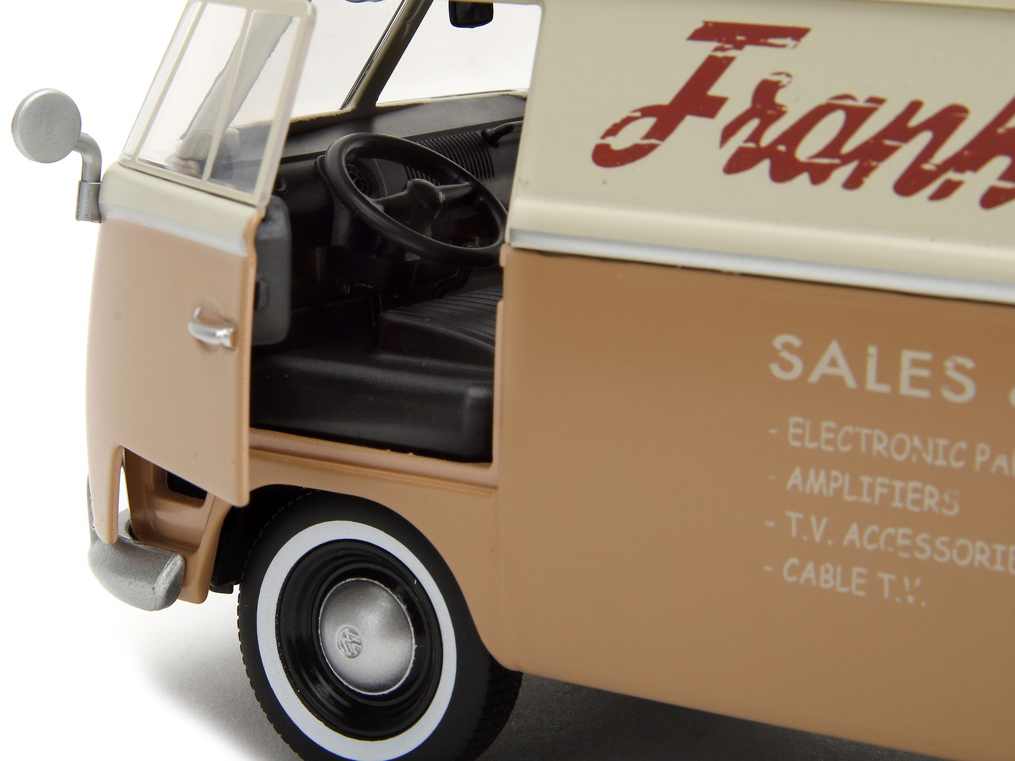 Volkswagen T1 Bus Candy Blue and White with Stitch Diecast Figurine and Surfboard "Lilo & Stitch" Disney "Hollywood Rides" Series 1/24 Diecast Model Car by Jada