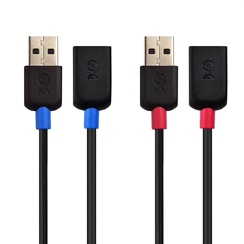 2-Pack USB to USB Extension (Male to Female USB Extender Cable) - 6 ft