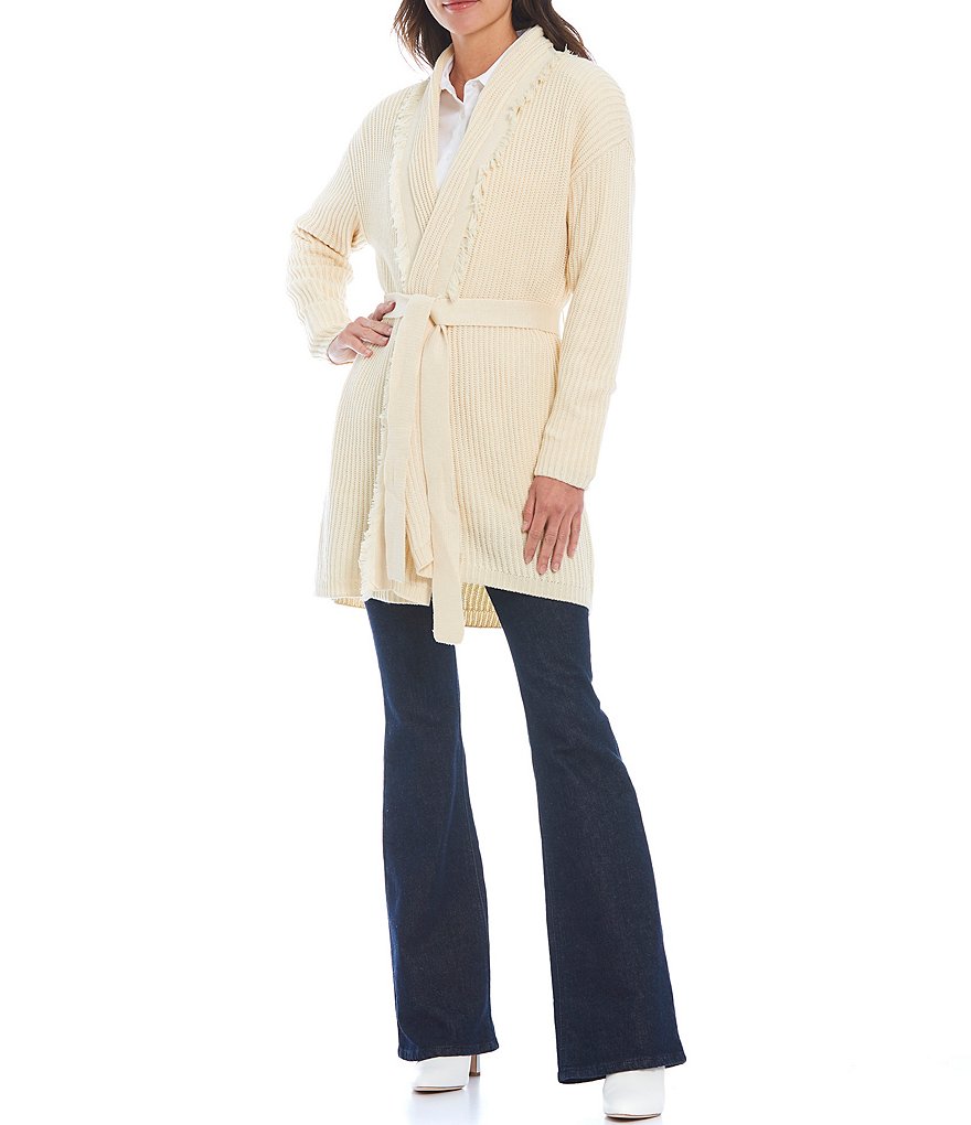 Antonio Melani Maisee Long Sleeve Fringe Cardigan