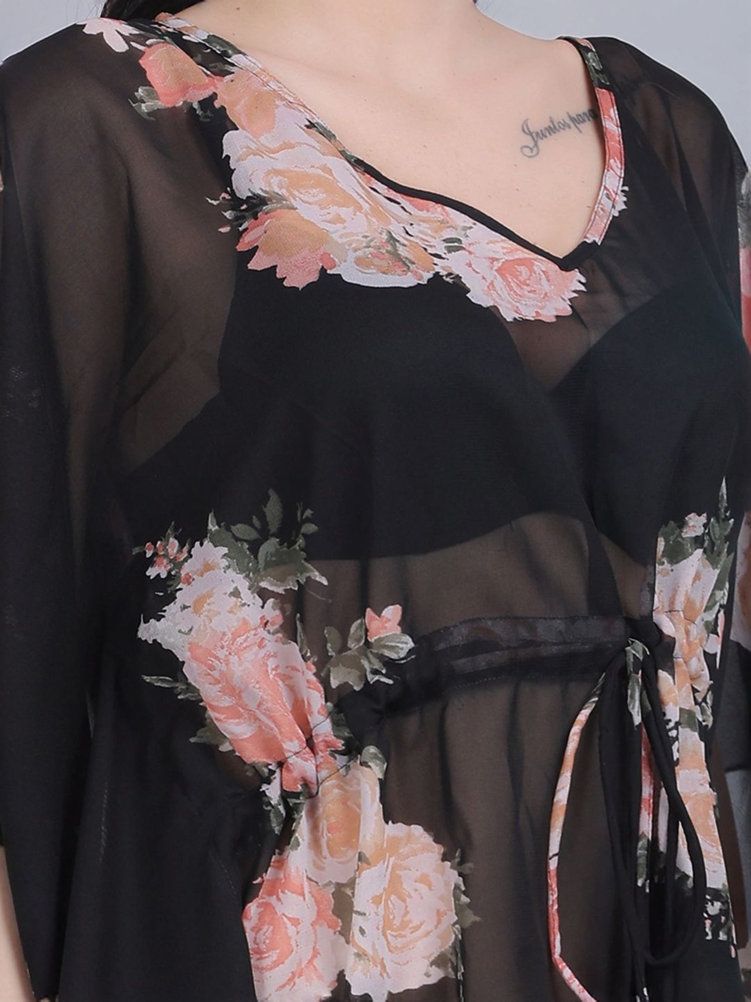 mod & shy Black Printed Kaftan