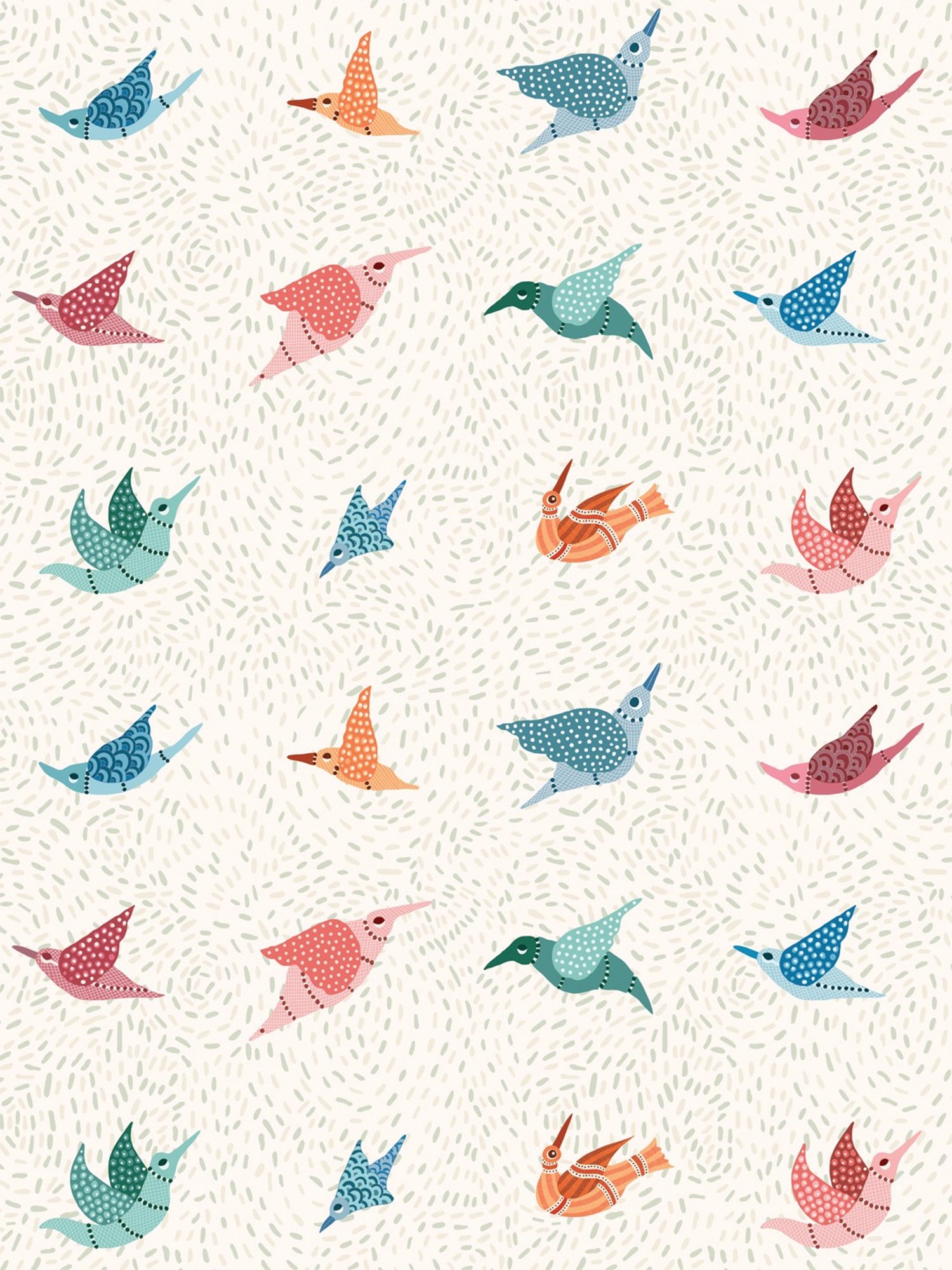 Petal Home Gondi Bird White Cotton 300 TC Bedsheet