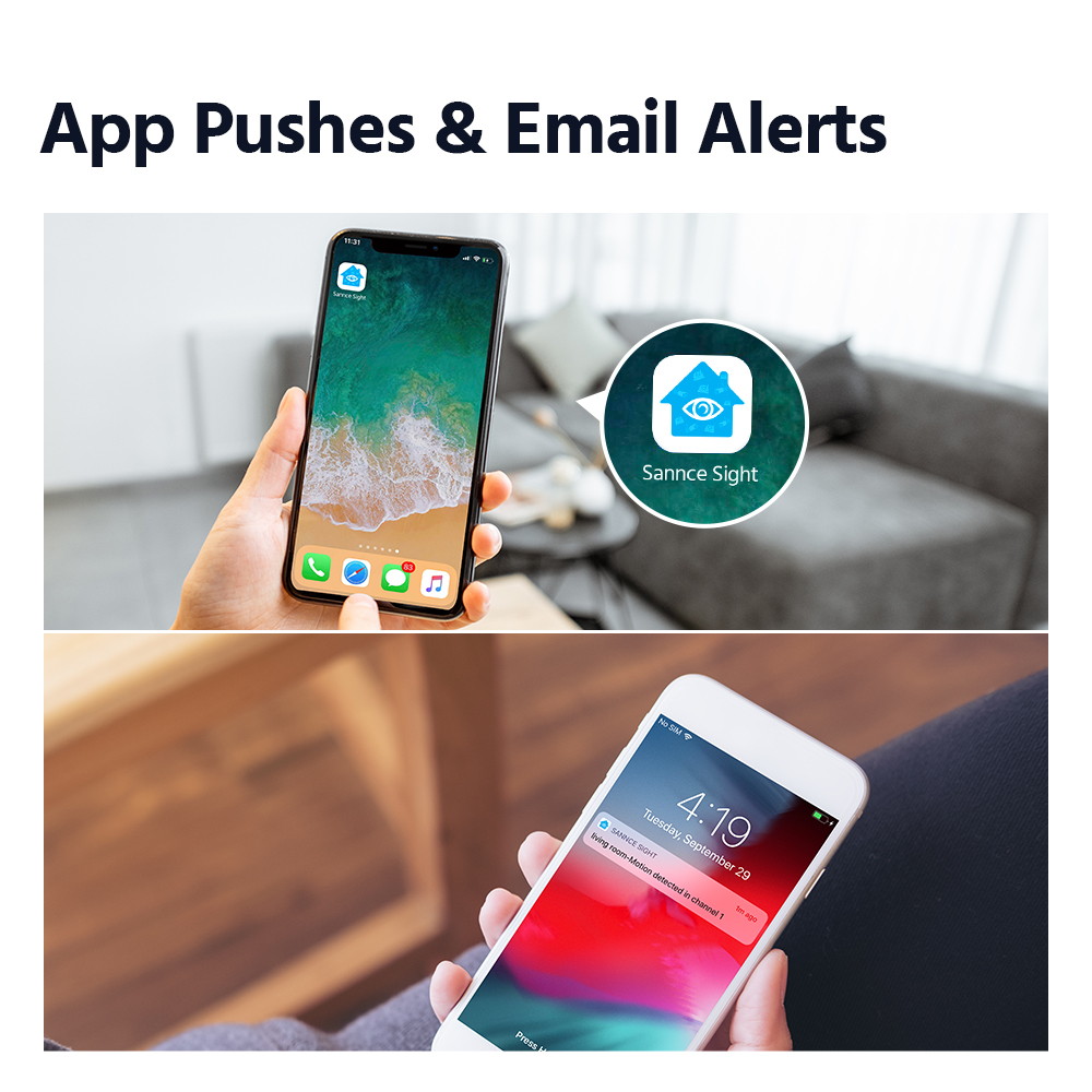 SANNCE 8CH 5MP Super HD Wireless NVR Security Camera System  for Outdoor/Indoor Surveillance Work with Alexa-1TB