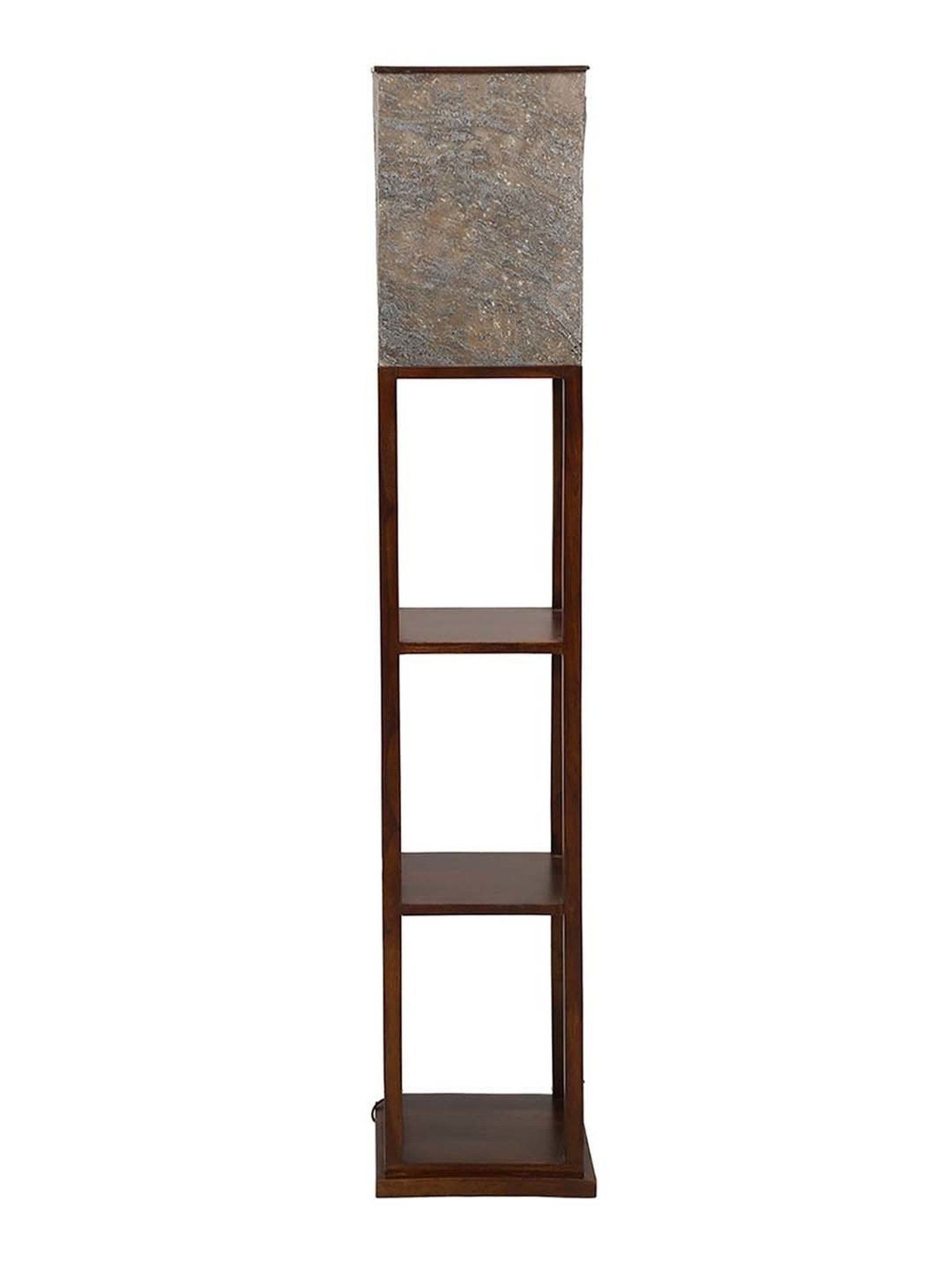 Fabindia Home Ojasvi Brown Wood Floor Lamp