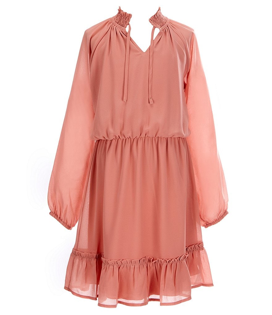 Angie Big Girls 7-14 Stripe Ruffle-Hem Maxi Dress