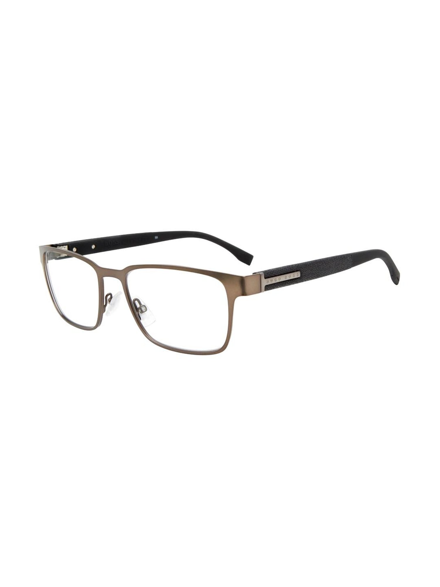 Hugo Boss Brown Rectangular Eye Frames for Men