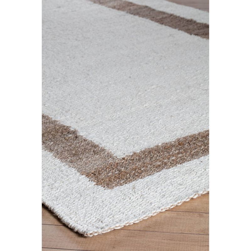 8'x10' Whippoorwill Jute Area Rug Ivory & Tan - Anji Mountain