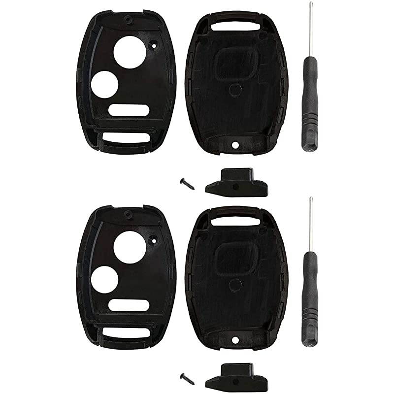 CUT Key Fob Case Shell for Honda Accord Civic CRV CRZ Fit Insight Odyssey Pilot Ridgeline Pack of 2