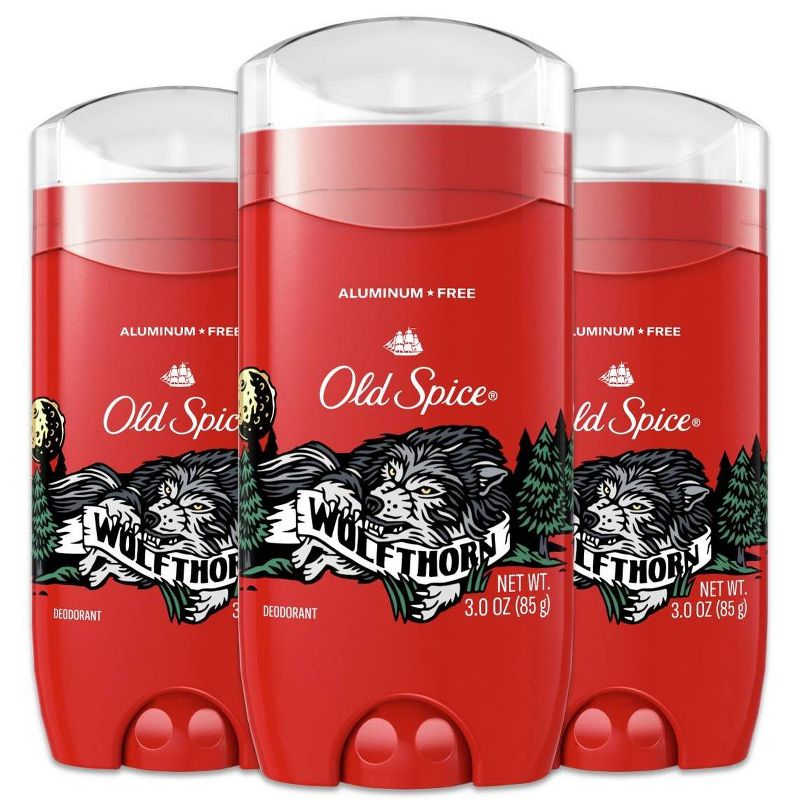 Old Spice Aluminum Free Wolfthorn Scent Deodorant for Men 48 hr. Protection - 3pk - 9oz