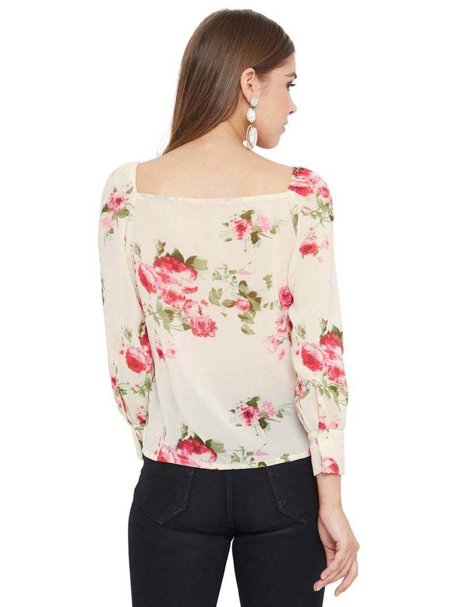 PURYS Off-White Printed Top