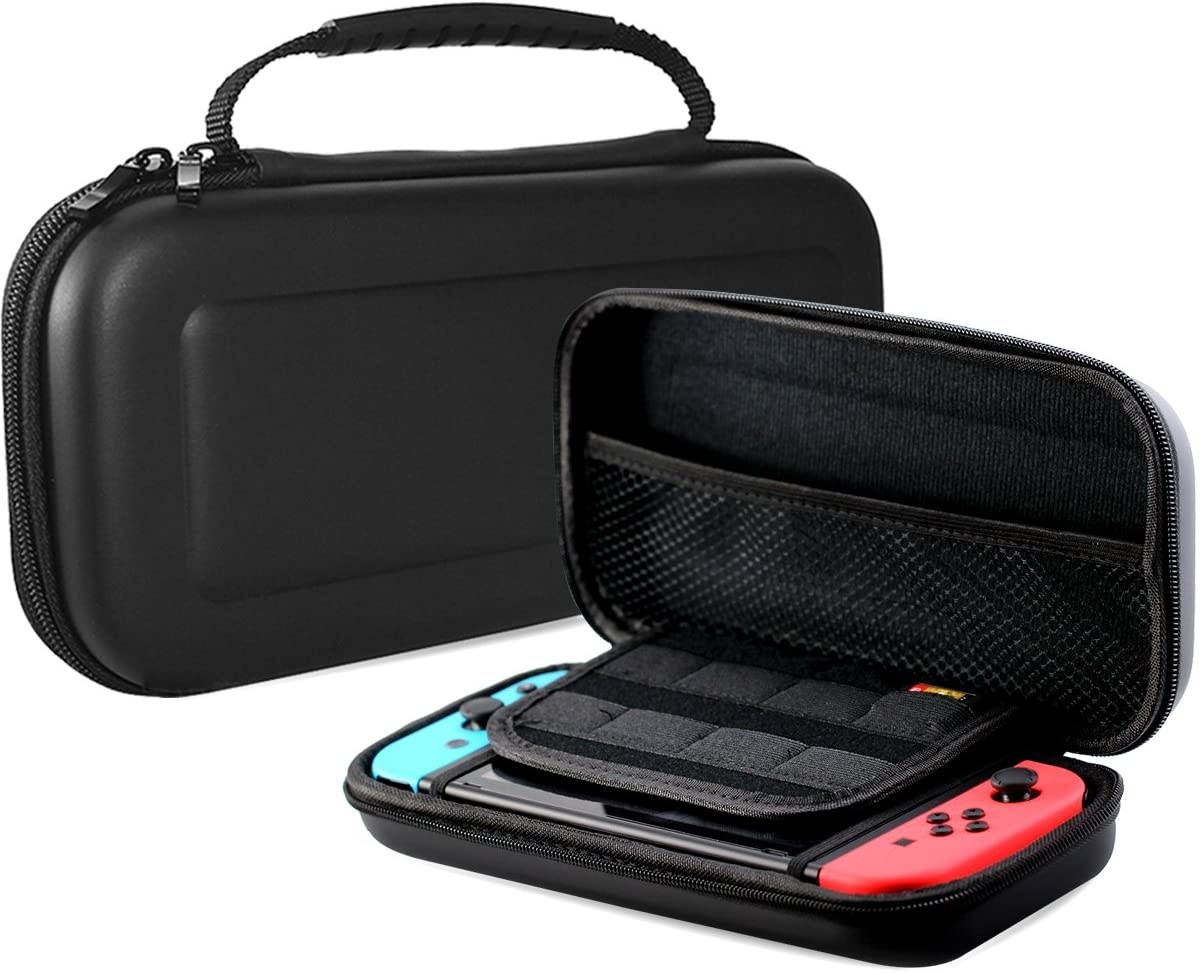 ProCase Nintendo Switch Case, Hard Shell Travel Carrying Box Case for Nintendo Switch with 8 Game Cards Holders -Black