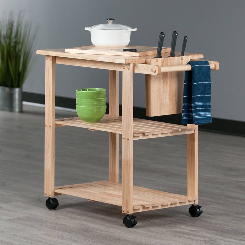 Utility Cart with Cutting Board Wood/Natural - Winsome